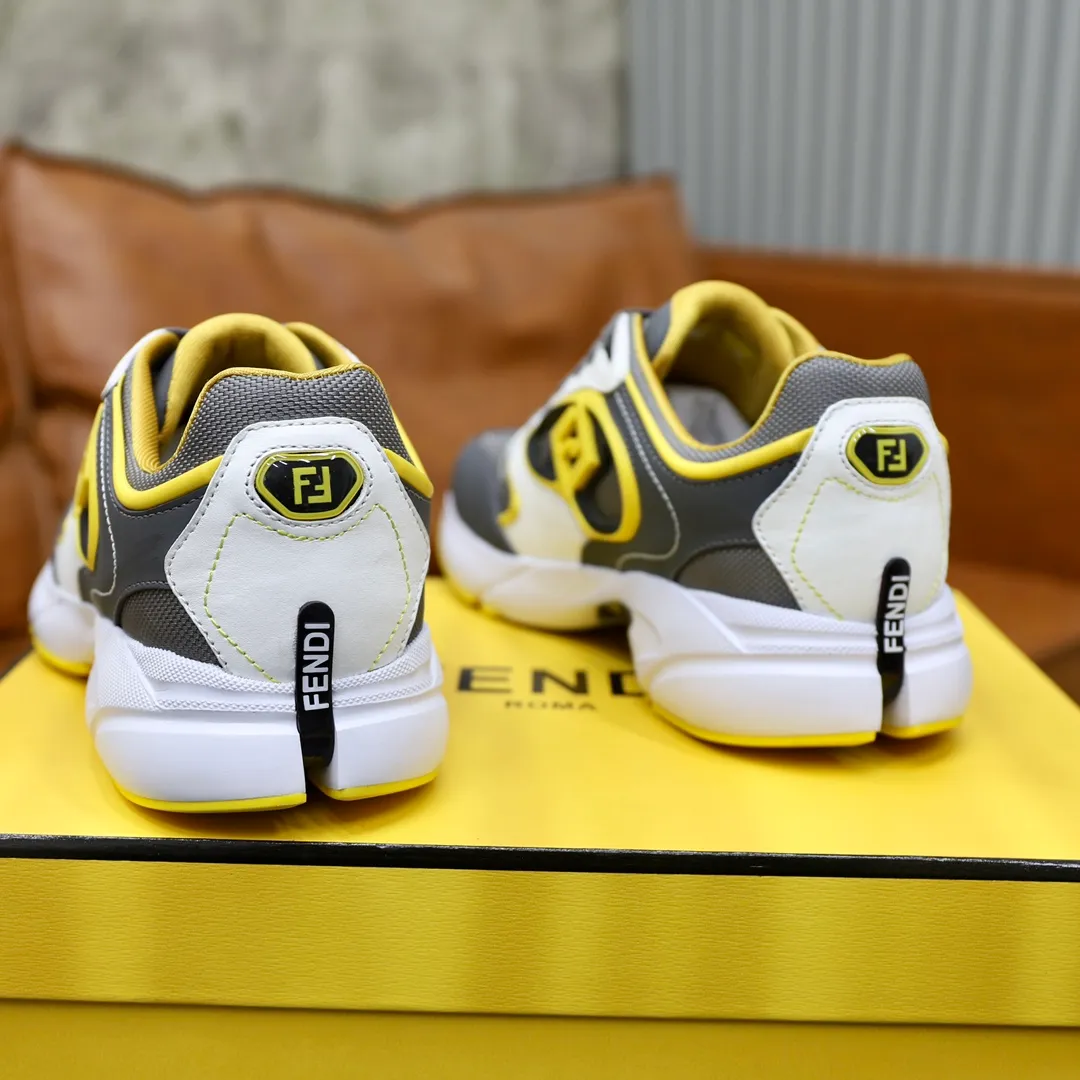 FENDI men's shoes 💰760💰 - High-end quality original items 🔍🔍🔍 casual sports shoes - Upper: 🔝 Napa calfskin, silk calfskin, brand canvas cloth, shoe body sewn with brand plastic totem - Lining: brand canvas - Outsole: ultra-light TPU foam rubber; two-color molded outsole -Ultra-high quality control and fine workmanship: outstanding (high-end, extravagance, grade) -Size: 39-44 (38, 45, can be customized)